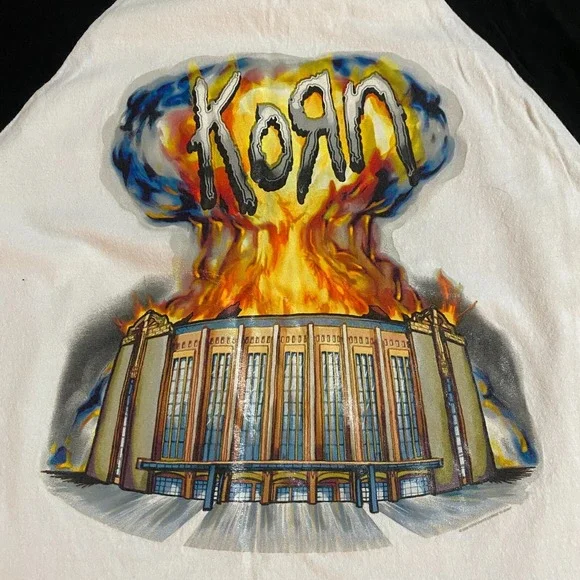 Vintage Korn Tour Shirt Tee Band Concert 2008 Baseball Rok 'n Roll Men's Large - Picture 2 of 11